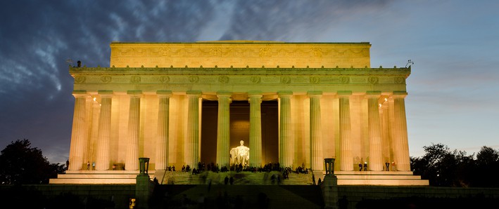 Lincoln Memorial at night, Washington DC USA