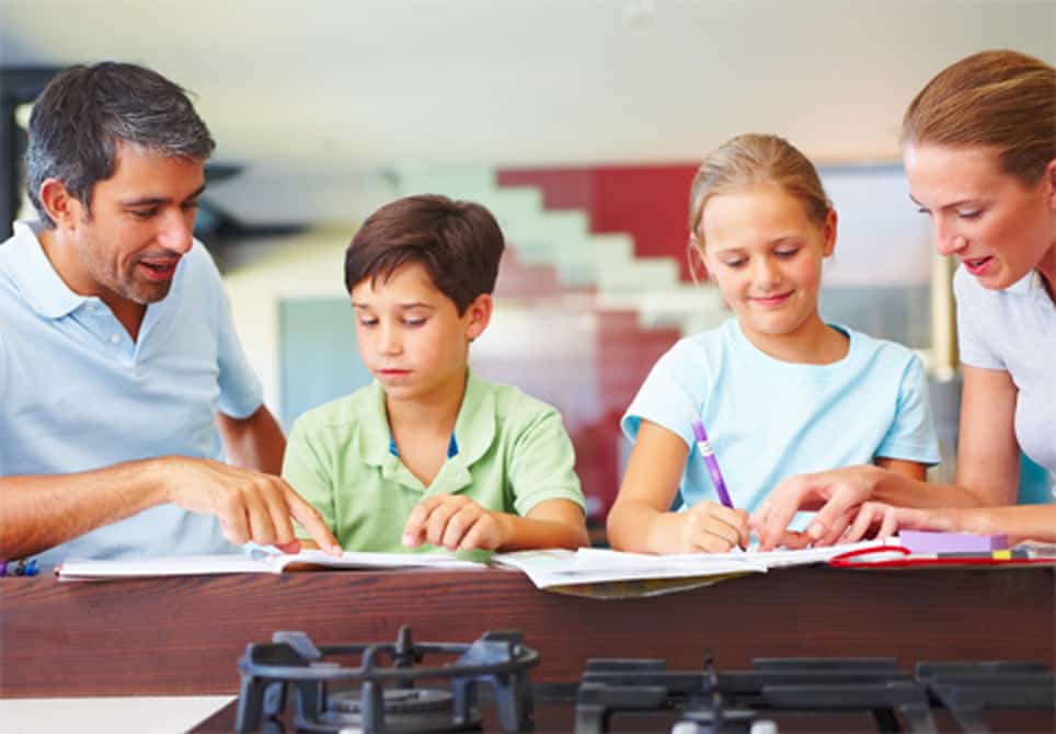 parents helping students with homework