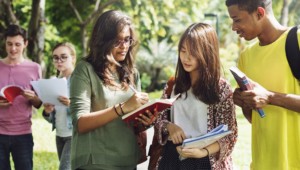 students outside learning