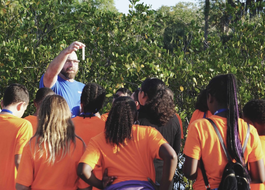 Students visit an estuary