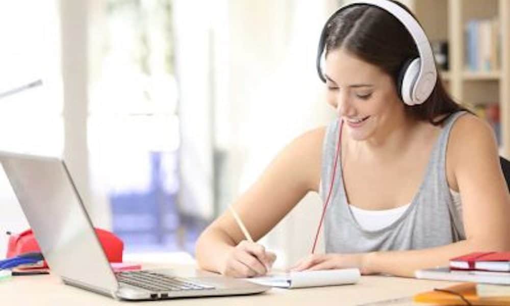 student studying