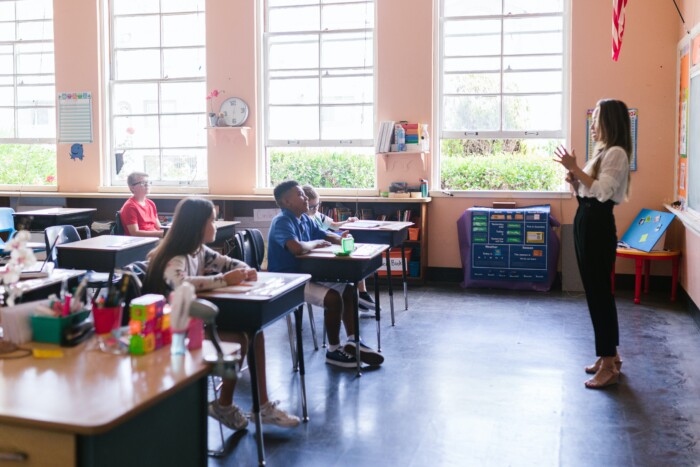 students in a classroom with instructor